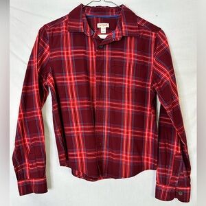 Cat & Jack Boys 12 / 14 button down red long sleeve shirt casual.